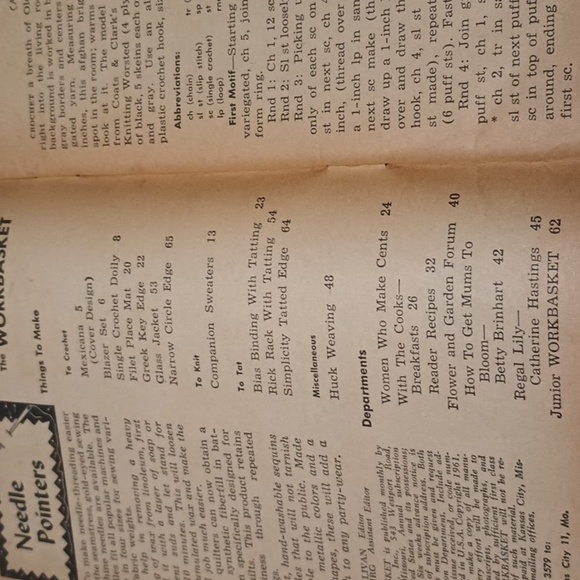 VTG September 1961 The Workbasket Crafting Magazine - Picture 2 of 16